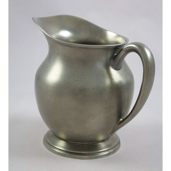 BRS Bernard Rice Sons Small Pewter Cream Pitcher B212 5" Tall c. 1910 Monogram - Picture 2 of 6